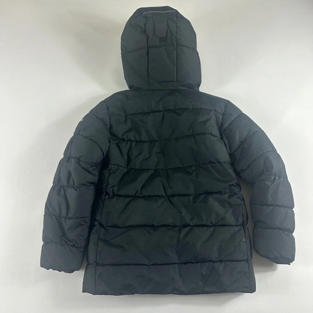 Columbia Kids Black Puffer Jacket Hooded Faux Fur Trim Size‎ 7 8